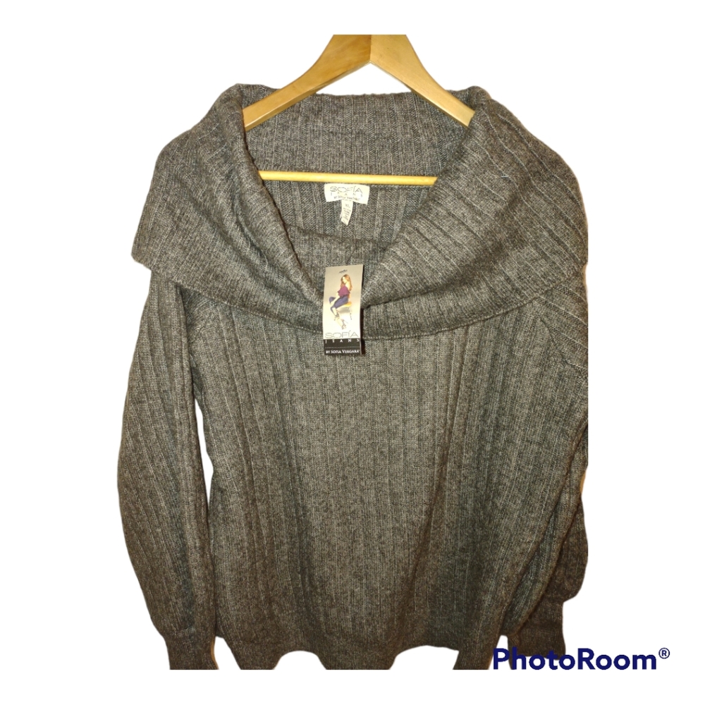 Sofia Jeans by Sofia Vergara Women's Cozy Off-the-Shoulder Sweater - Picture 7 of 8